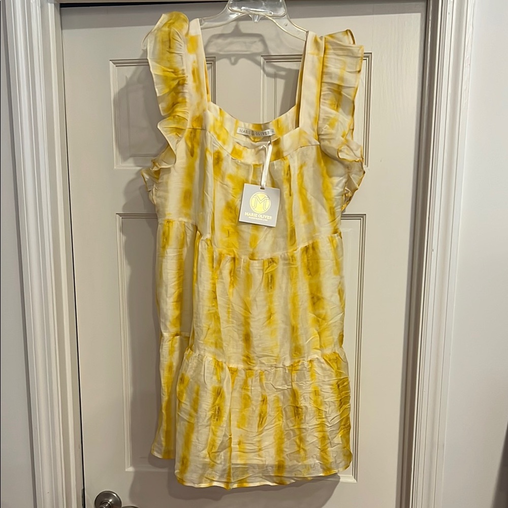 NWT Marie Oliver Yellow and White Dress